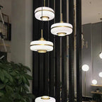Modern Transitional Cylinder Iron Glass 1-Light Pendant Light For Living Room