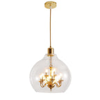 Modern Luxury Dome Iron Glass 9-light Pendant Light for Living Room BulbSquare