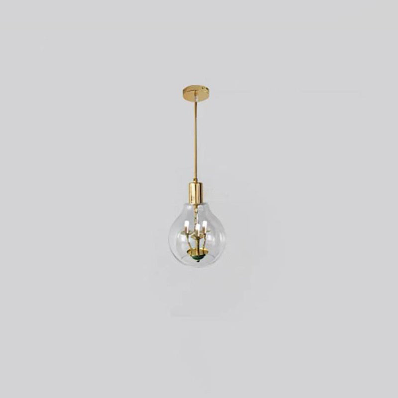 Modern Luxury Dome Iron Glass 9-light Pendant Light for Living Room