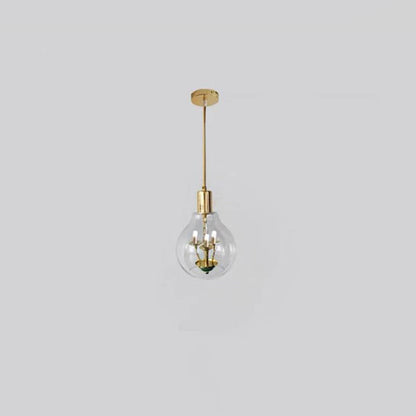 Modern Luxury Dome Iron Glass 9-light Pendant Light for Living Room