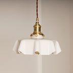 Modern Shabby Chic Petal Glass Brass 1-Light Pendant Light For Bedroom
