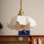 Modern Shabby Chic Petal Glass Brass 1-Light Pendant Light For Bedroom