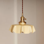 Modern Shabby Chic Petal Glass Brass 1-Light Pendant Light For Bedroom