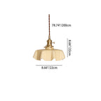 Modern Shabby Chic Petal Glass Brass 1-Light Pendant Light For Bedroom