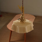 Modern Shabby Chic Petal Glass Brass 1-Light Pendant Light For Bedroom
