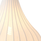 Traditional Japanese Gourd Stretch Fabric Solid Wood 1-Light Pendant Light For Bedroom