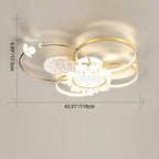 Modern Luxury Circle Iron Crystal Acrylic LED Semi-Flush Mount Ceiling Light For Living Room
