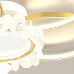 Modern Luxury Circle Iron Crystal Acrylic LED Semi-Flush Mount Ceiling Light For Living Room