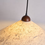 Traditional Japanese Cone Paper Solid Wood 1-light Pendant Light for Living Room