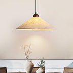 Traditional Japanese Cone Paper Solid Wood 1-light Pendant Light for Living Room