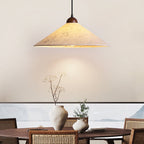 Traditional Japanese Cone Paper Solid Wood 1-light Pendant Light for Living Room