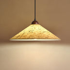 Traditional Japanese Cone Paper Solid Wood 1-light Pendant Light for Living Room