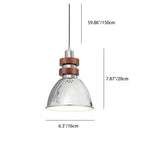 Modern Mid-Century Cone Iron Solid Wood 1-Light Pendant Light For Bedroom