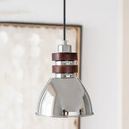 Modern Mid-Century Cone Iron Solid Wood 1-Light Pendant Light For Bedroom
