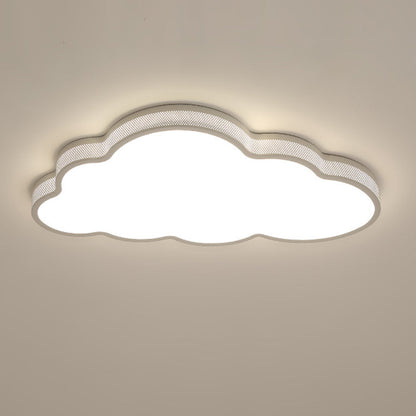Contemporary Coastal Clouds Iron Acrylic LED Flush Mount Ceiling Light For Bedroom