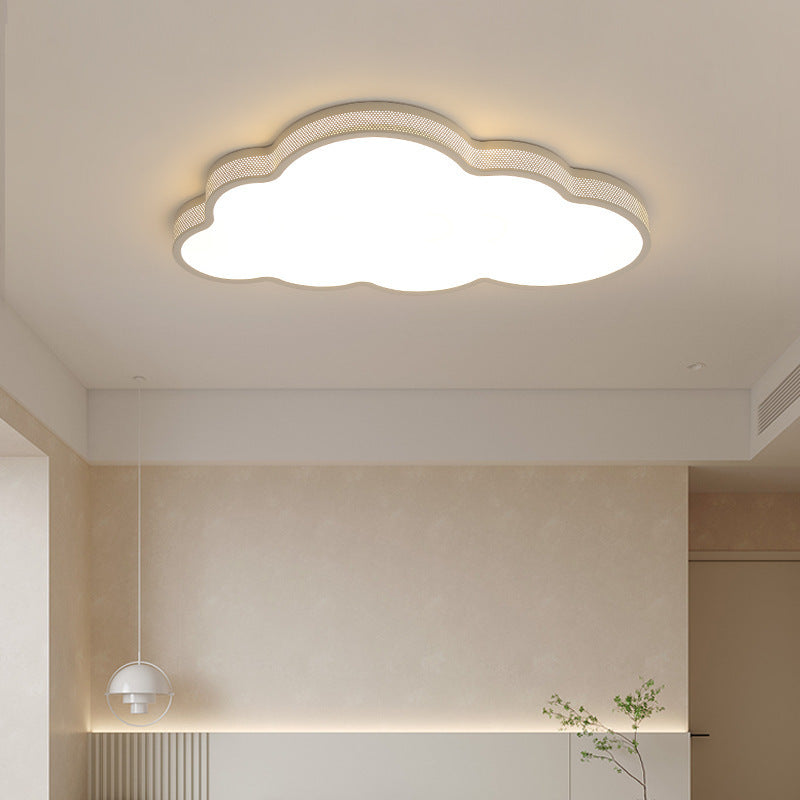 Contemporary Coastal Clouds Iron Acrylic LED Flush Mount Ceiling Light For Bedroom