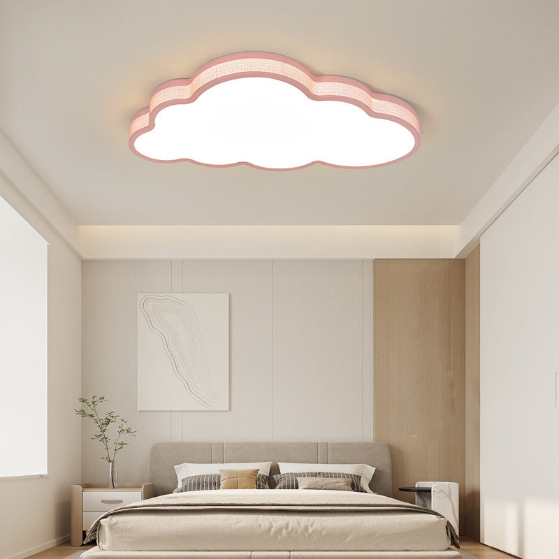 Contemporary Coastal Clouds Iron Acrylic LED Flush Mount Ceiling Light For Bedroom