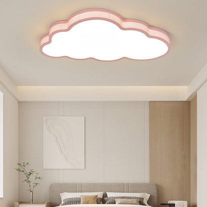 Contemporary Coastal Clouds Iron Acrylic LED Flush Mount Ceiling Light For Bedroom