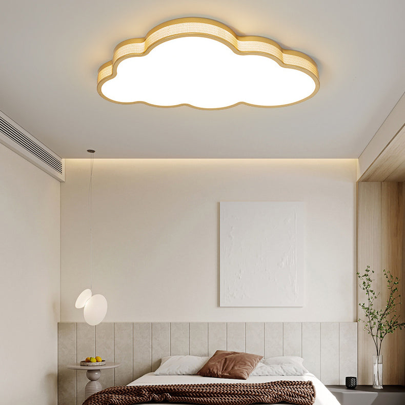 Contemporary Coastal Clouds Iron Acrylic LED Flush Mount Ceiling Light For Bedroom