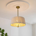 Modern Mid-century Cylinder Fabric Ash Wood Alloy Hemp Rope Acrylic 3-light Pendant Light for Living Room