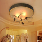 Traditional Farmhouse Pine Cone Cylinder Metal Glass 2/3 Light Flush Mount Ceiling Light for Living Room