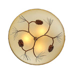 Traditional Farmhouse Pine Cone Cylinder Metal Glass 2/3 Light Flush Mount Ceiling Light for Living Room