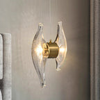 Modern Luxury Oval Stainless Steel Glass 2-Light Pendant Light For Bedroom