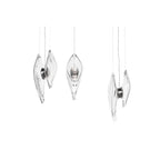 Modern Luxury Oval Stainless Steel Glass 2-Light Pendant Light For Bedroom
