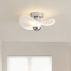 Modern Eclectic Flower Iron Aluminum PVC LED Semi-Flush Mount Ceiling Light For Bedroom