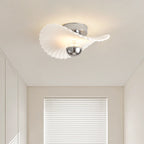 Modern Eclectic Flower Iron Aluminum PVC LED Semi-Flush Mount Ceiling Light For Bedroom
