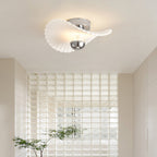 Modern Eclectic Flower Iron Aluminum PVC LED Semi-Flush Mount Ceiling Light For Bedroom