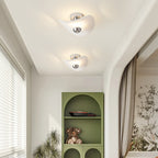 Modern Eclectic Flower Iron Aluminum PVC LED Semi-Flush Mount Ceiling Light For Bedroom