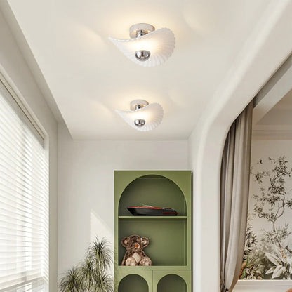 Modern Eclectic Flower Iron Aluminum PVC LED Semi-Flush Mount Ceiling Light For Bedroom