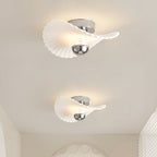 Modern Eclectic Flower Iron Aluminum PVC LED Semi-Flush Mount Ceiling Light For Bedroom