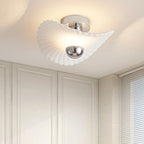 Modern Eclectic Flower Iron Aluminum PVC LED Semi-Flush Mount Ceiling Light For Bedroom