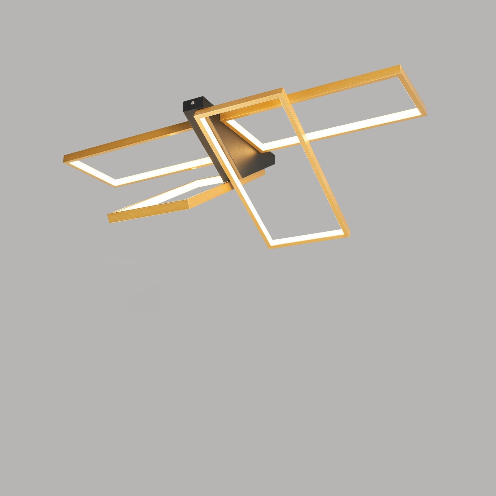 Modern Eclectic Rectangular Frame Aluminum Silicone LED Semi-Flush Mount Ceiling Light For Bedroom