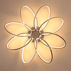 Contemporary Scandinavian Multiple Rings Acrylic Aluminum LED Semi-Flush Mount Ceiling Light For Bedroom