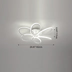 Contemporary Scandinavian Multiple Rings Acrylic Aluminum LED Semi-Flush Mount Ceiling Light For Bedroom