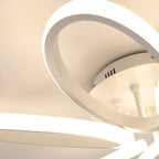 Contemporary Scandinavian Multiple Rings Acrylic Aluminum LED Semi-Flush Mount Ceiling Light For Bedroom