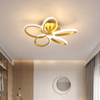Contemporary Scandinavian Multiple Rings Acrylic Aluminum LED Semi-Flush Mount Ceiling Light For Bedroom