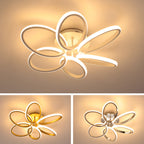 Contemporary Scandinavian Multiple Rings Acrylic Aluminum LED Semi-Flush Mount Ceiling Light For Bedroom