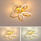 Contemporary Scandinavian Multiple Rings Acrylic Aluminum LED Semi-Flush Mount Ceiling Light For Bedroom