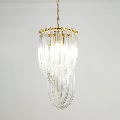 Modern Luxury Oval Iron Glass 1-light Pendant Light for Living Room
