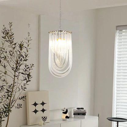 Modern Luxury Oval Iron Glass 1-light Pendant Light for Living Room