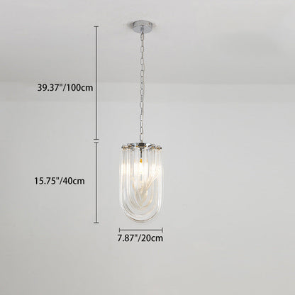 Modern Luxury Oval Iron Glass 1-light Pendant Light for Living Room