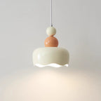 Modern Minimalist Cream-Toned Cake Shape Iron 1-Light Pendant Light For Bedroom