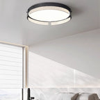 Contemporary Industrial Elegant Round Frosted Glass Aluminum Acrylic LED Flush-Mount Ceiling Light For Bedroom