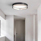 Contemporary Industrial Elegant Round Frosted Glass Aluminum Acrylic LED Flush-Mount Ceiling Light For Bedroom