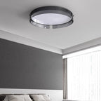 Contemporary Industrial Elegant Round Frosted Glass Aluminum Acrylic LED Flush-Mount Ceiling Light For Bedroom