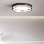 Contemporary Industrial Elegant Round Frosted Glass Aluminum Acrylic LED Flush-Mount Ceiling Light For Bedroom